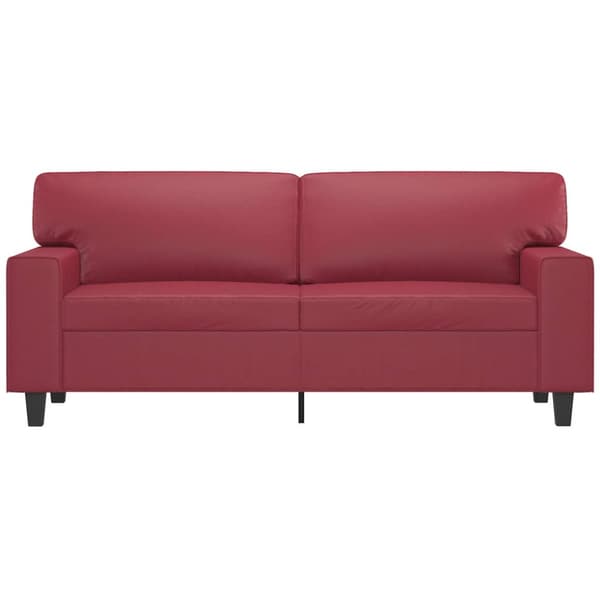 2-sitssoffa vinröd 140 cm fuskläder