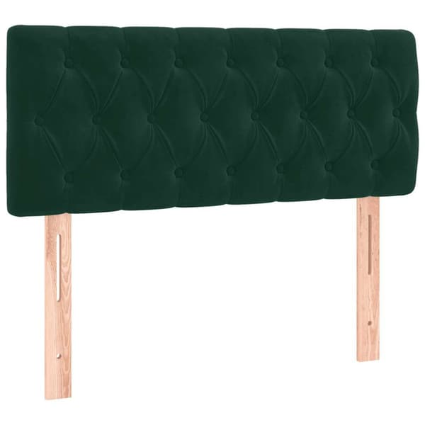 Ramsäng med madrass mörkgrön 90x190 cm sammet