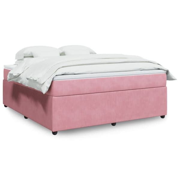 Ramsäng med madrass rosa 180x200 cm sammet
