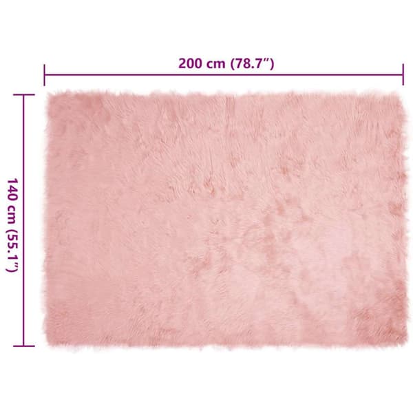 Fuskfäll matta TAFALLA Rosa 140 x 200 cm Polyester