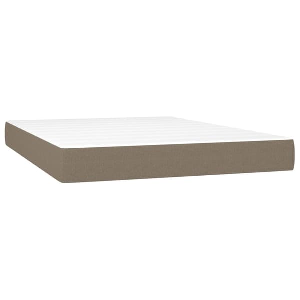 Ramsäng med madrass taupe 140x200 cm tyg