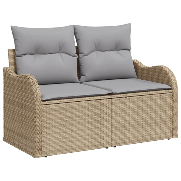 Trädgårdsoffset 10 pcs beige och ljusgrå konstrotting
