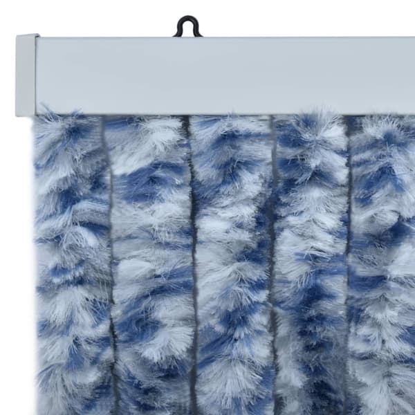 Insektsdraperi blå och vit 90x200 cm chenille