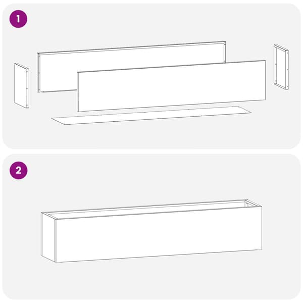 Trädgårdsplanterare 2 st Silver 100 x 20 x 20 cm