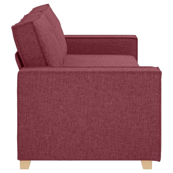 3-Sits soffa Vinröd 220 cm tyg