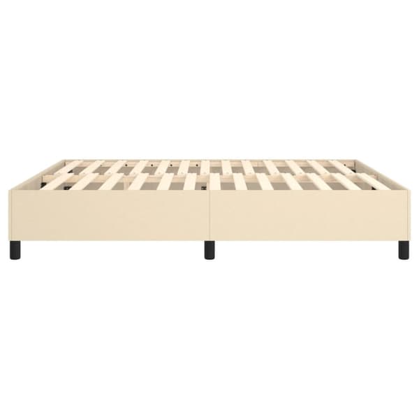 Boxspring-sängram gräddvit 180x200 cm tyg