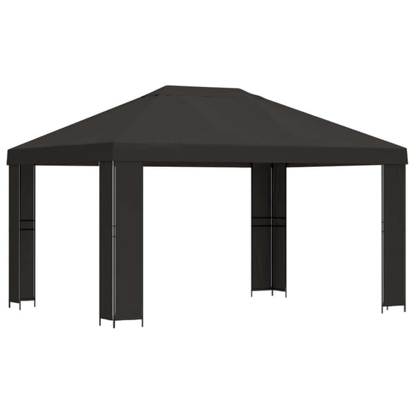 Paviljong 4 × 3 m Antracit Polyester och Stål 190
