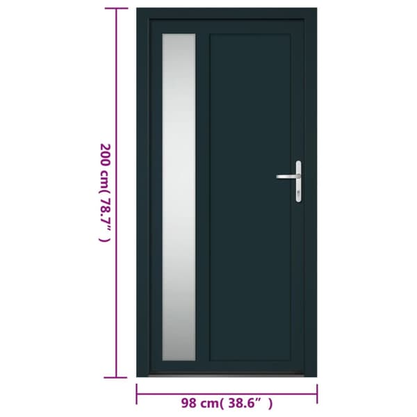 Ytterdörr antracit 98x200 cm PVC