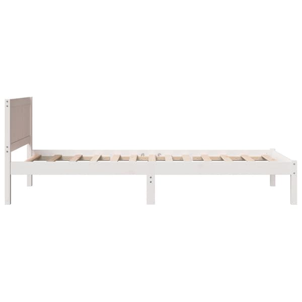 Sängram Vit 75 x 190 cm Massivt tallträ