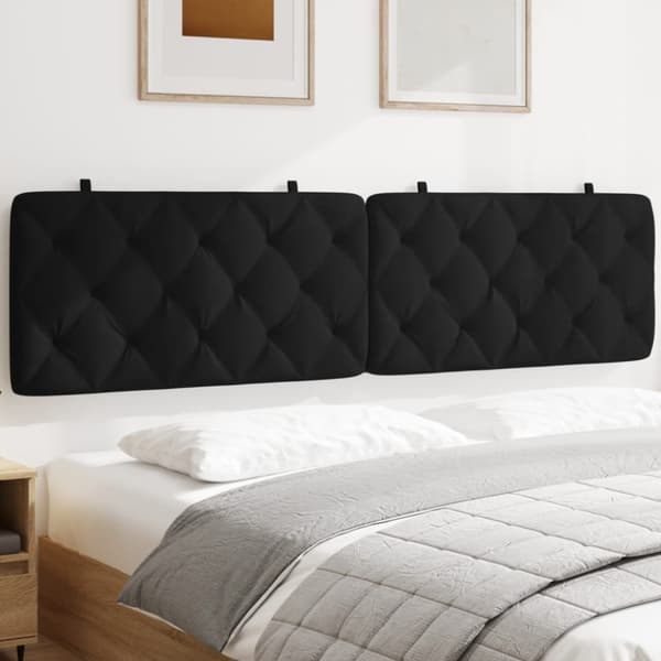 Headboard Cushion Black 200 cm Velvet