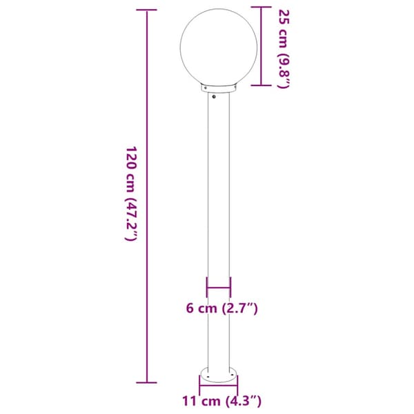 Pollare 120 cm svart IP44