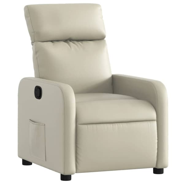 Reclinerfåtölj gräddvit konstläder