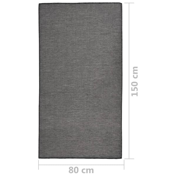 Utomhusmatta plattvävd 80x150 cm grå