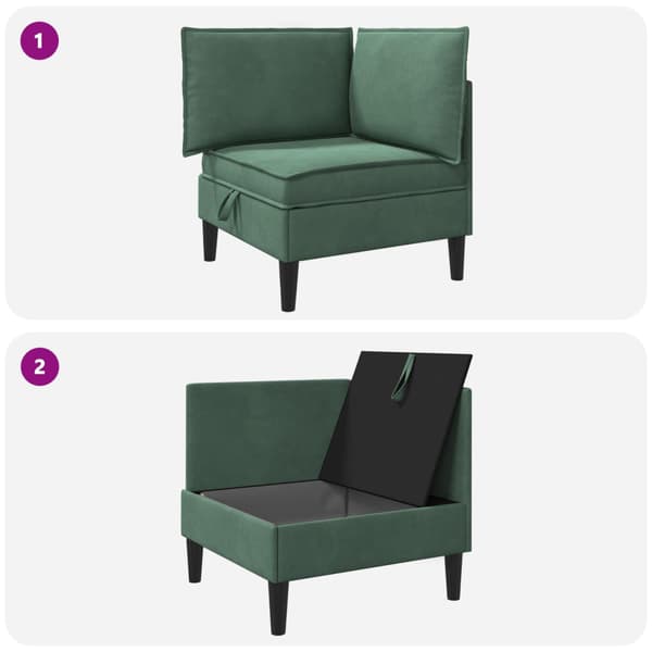 Soffa med förvaring Havgrön Sammet