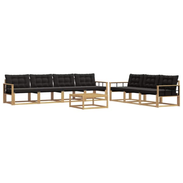 Utomhussoffset 8 pcs Vit och svart