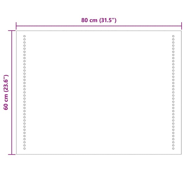 LED Badrumsspegel Transparent 80 x 60 cm härdat glas