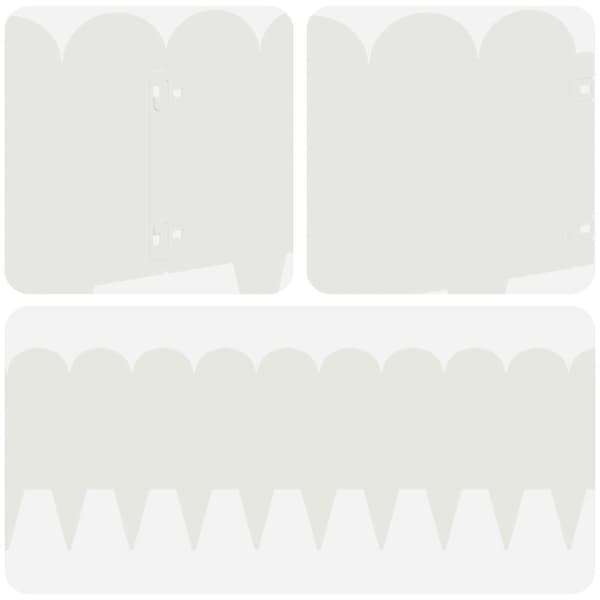 Kant för gräsmatta 20 pcs 103 x 25 cm Stål Vit