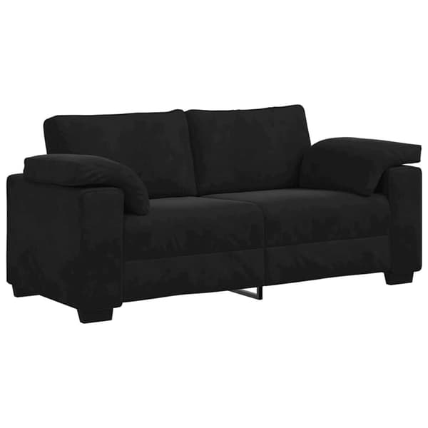 Loveseat soffa svart 180x77x82 cm sammet