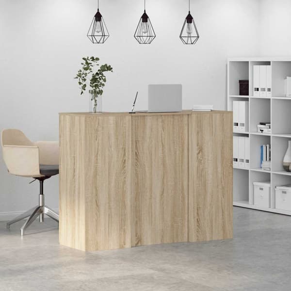 Receptionsdisk sonoma-ek 135x50x103,5 cm konstruerat trä