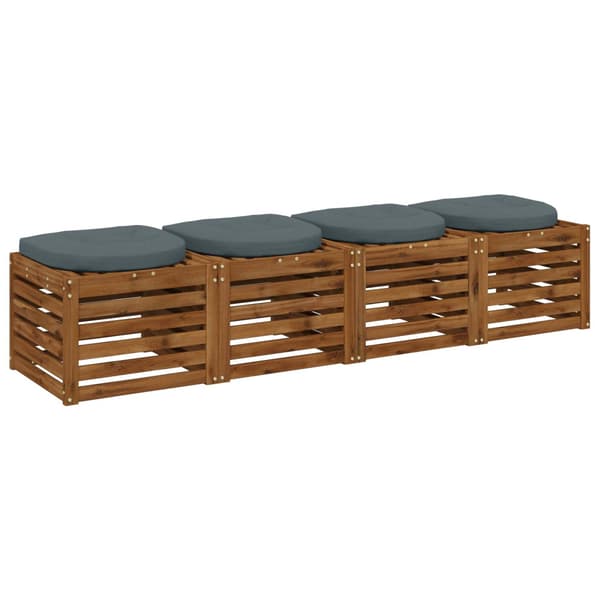 4-delade Sittdynor 4 st 100% Polyester Blå 45 x 45 x 5 cm