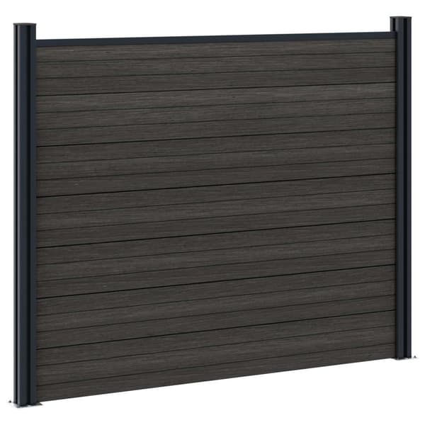 Stängselpanel WPC och aluminium Svart