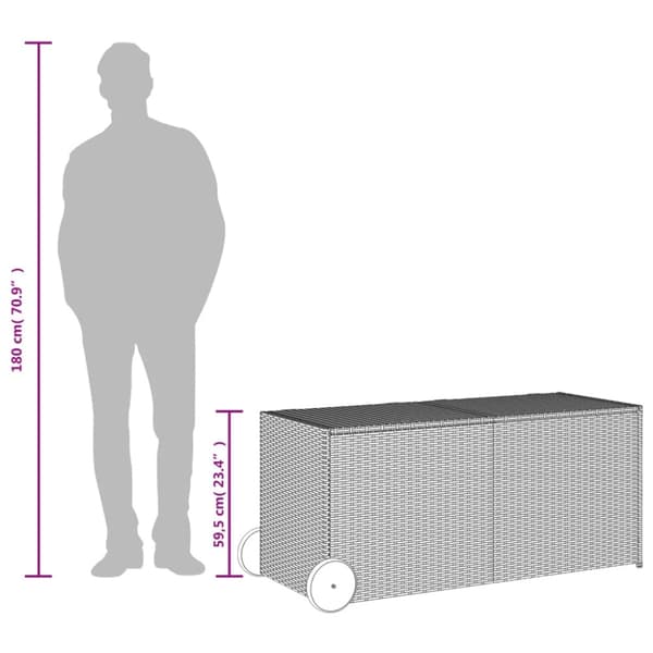 Dynbox på hjul brun 283L konstrottning