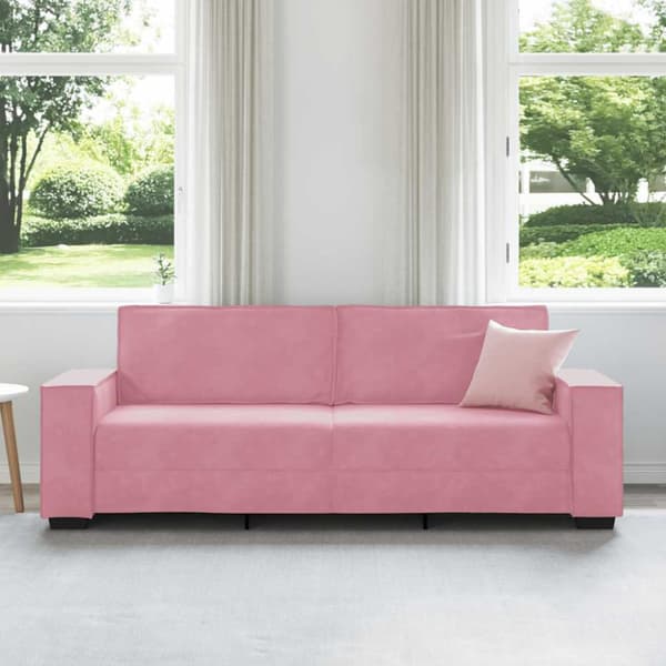 3-sitssoffa rosa 220x78x84 cm sammet
