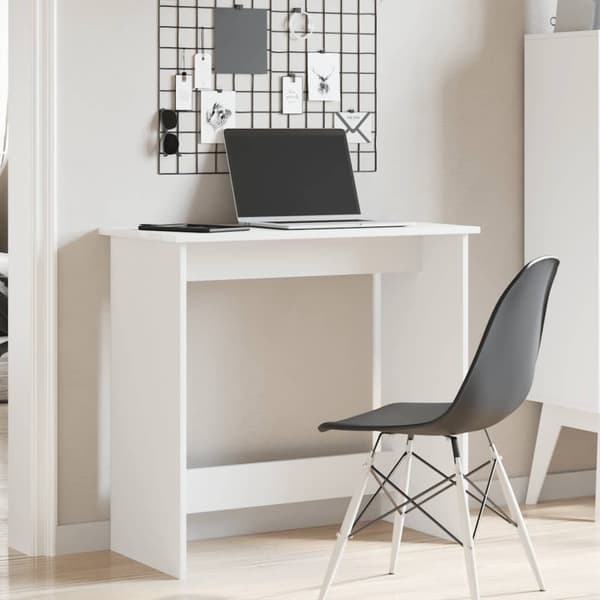 Skrivbord vit 80x40x75 cm konstruerat trä