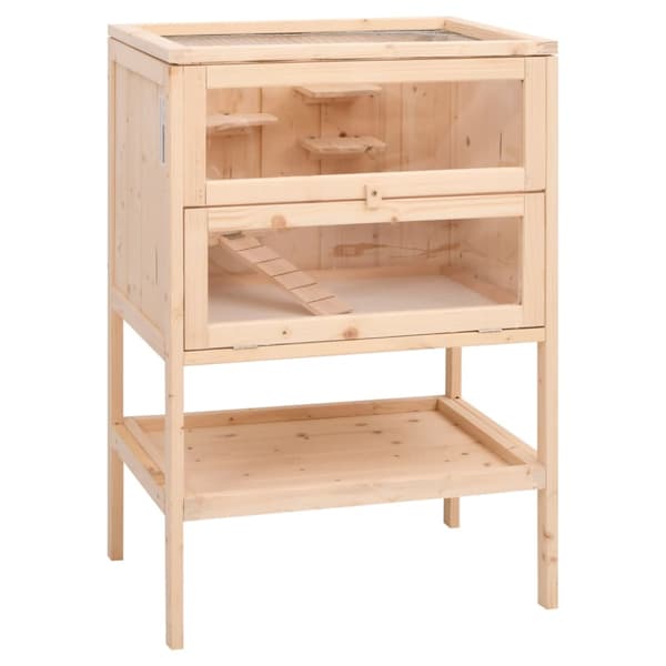 Hamsterbur 55x40x80 cm massivt trä gran