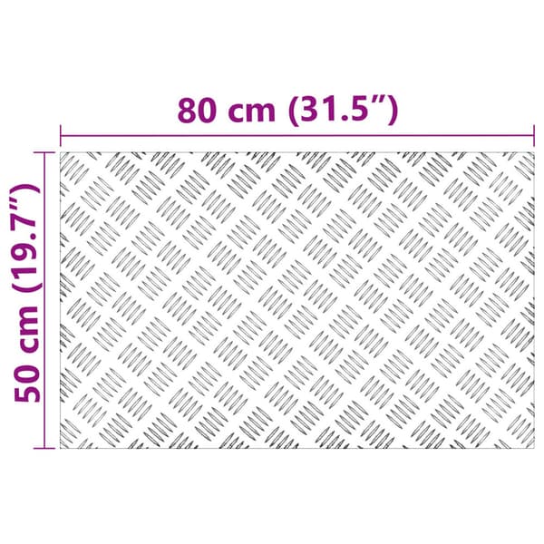 Trappsteg Rektangulär 4 pcs Silver 80 x 50 cm Aluminium