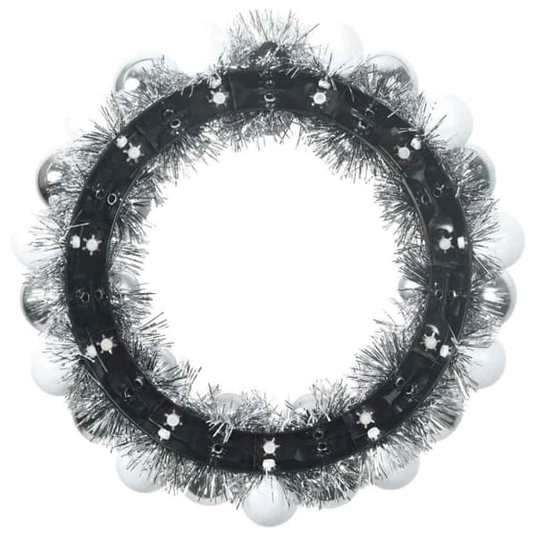 Julkulor kransar 2 pcs Vit och Silver 33 x 33 x 7 cm Polystyren