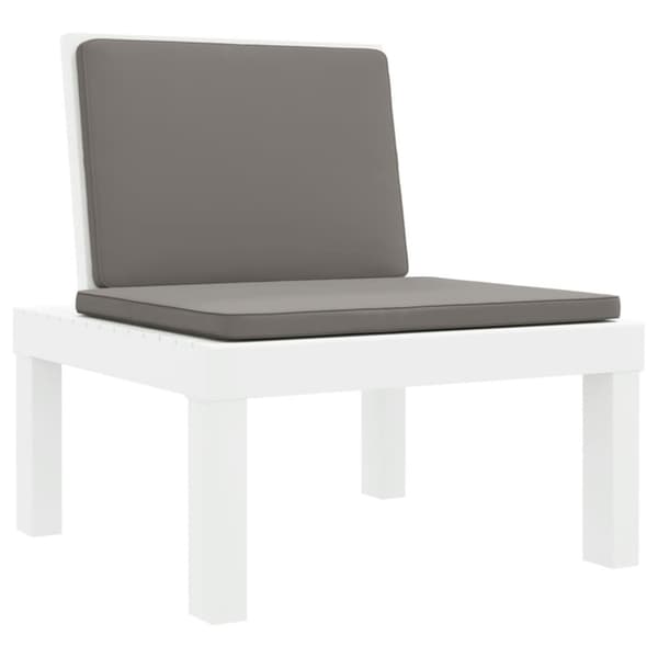 Loungegrupp 3 delar med dynor vit PP