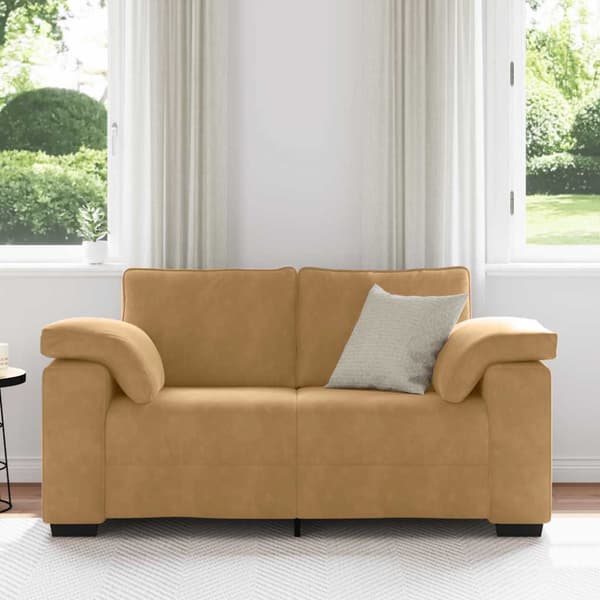 Loveseat soffa brun 160x77x82 cm sammet