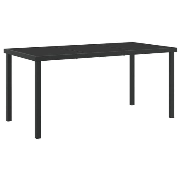 Trädgårdsmöbelset 7 pcs Svart Pulverlackerat stål