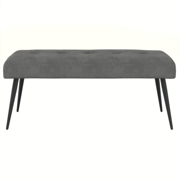 Bänk med knappar Mörkgrå 110 x 40 x 46 cm Sammet