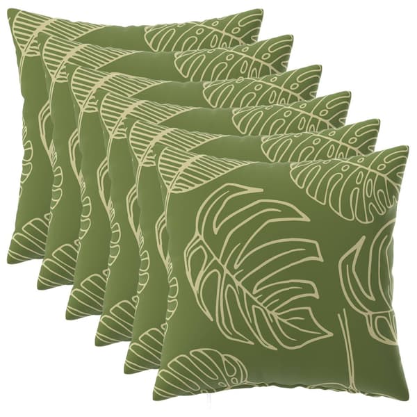 Kuddöverdrag 6 st HEERLEN Bladdesign 45 x 45 cm Polyester