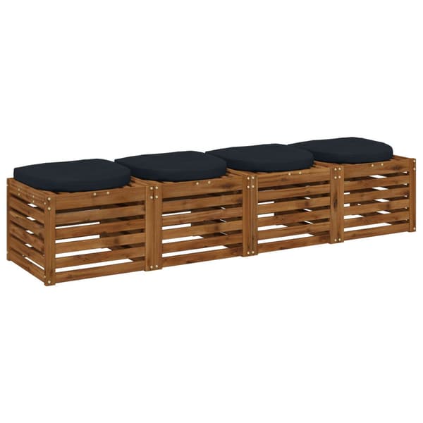 4-delade Sittdynor 4 st 100% Polyester Mörkblå 45 x 45 x 5 cm