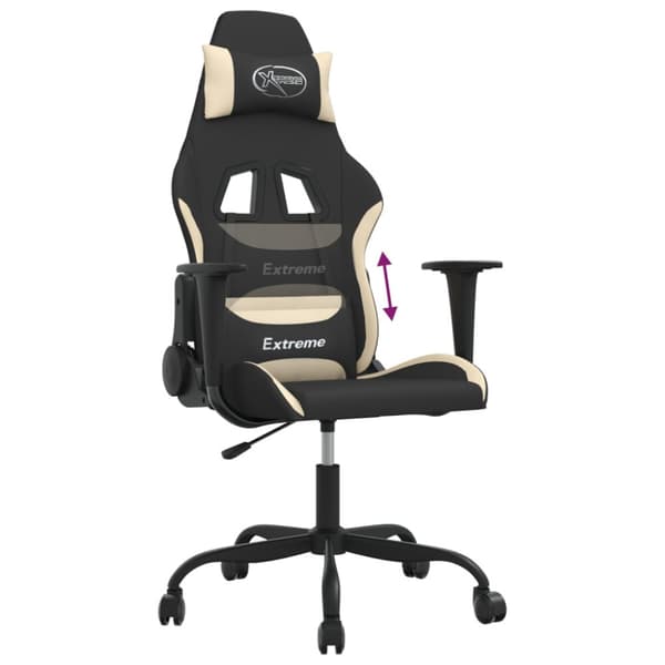 Gamingstol svart och gräddvit tyg