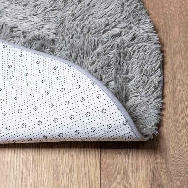 Ryamatta med lång lugg NAVARRA silvergrå 200x200 cm polyester