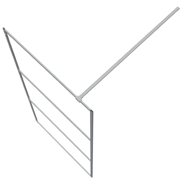 Duschvägg silver 90x195 cm halvfrostat ESG-glas