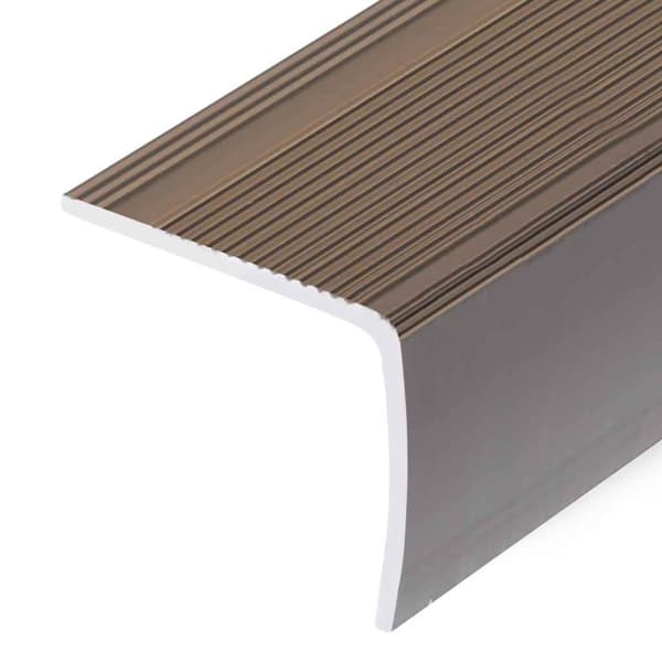 L-formade halkskydd för trapp 5 st aluminium 100 cm brun