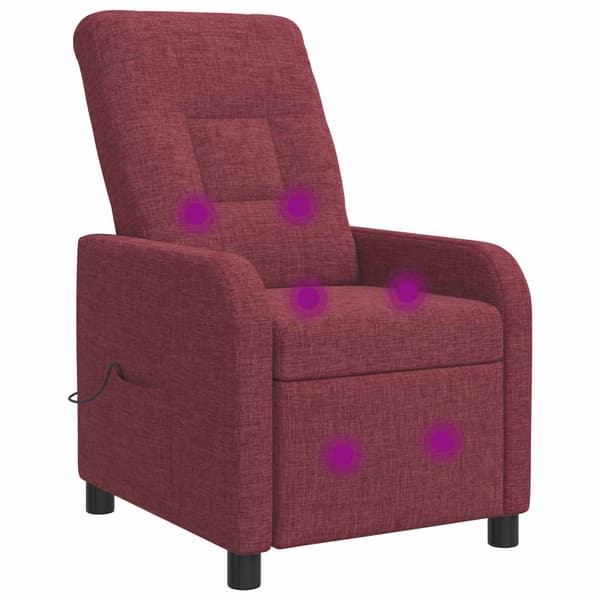 Massagefåtölj Vinröd Tyg
