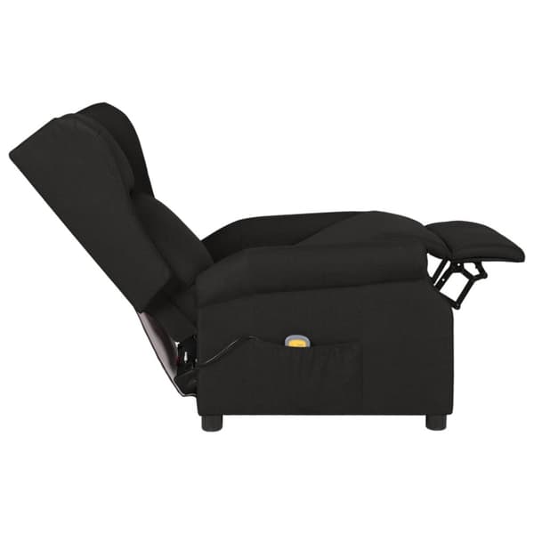 Massagefåtölj svart tyg