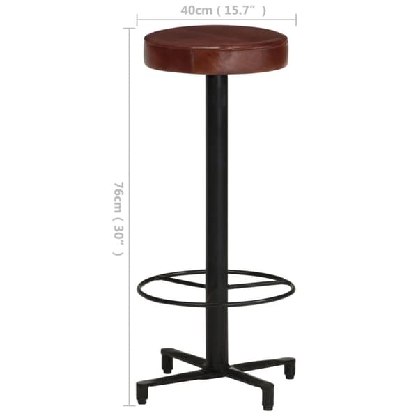 Barstolar 2 st 76 cm äkta läder
