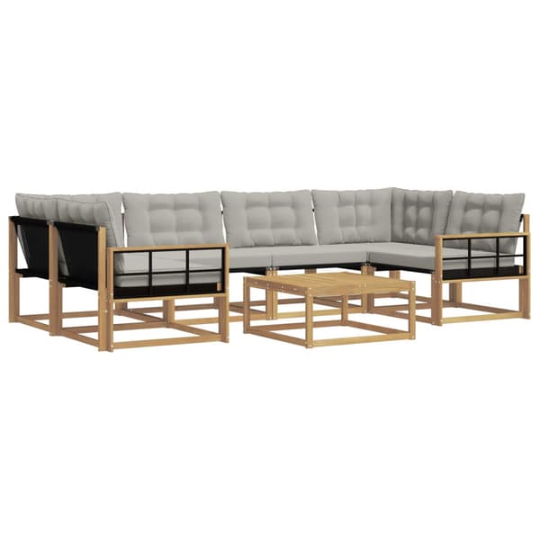 Utomhussoffset 7 pcs Vit och ljusgrå 79 x 79 x 37 cm