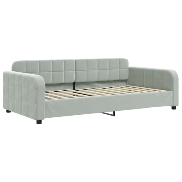Dagbädd utdragbar ljusgrå 100x200 cm sammet