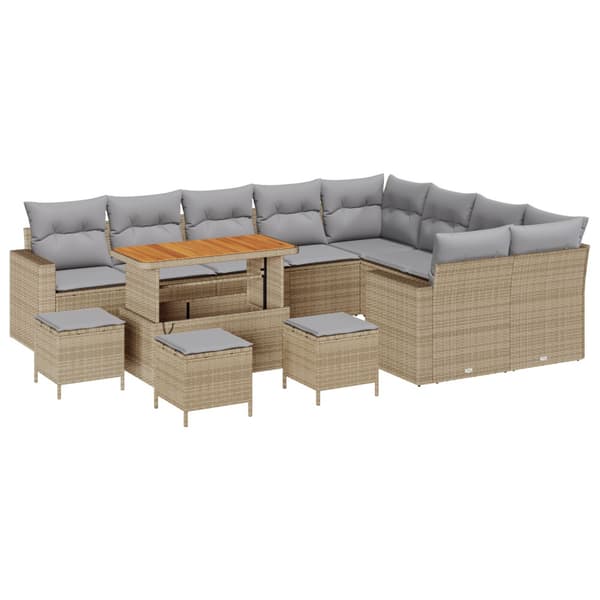 Trädgårdsoffset 13 pcs Beige konstrotting