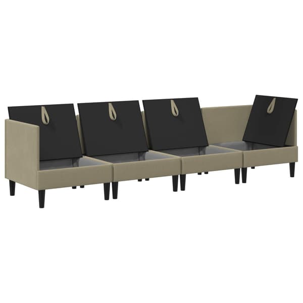 Möbelset för vardagsrummet 4 pcs Kaki Tyg