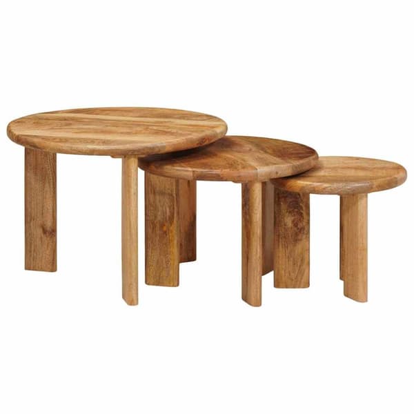 Nesting Kaffe Bord 3 pcs Brun Massivt mangoträ