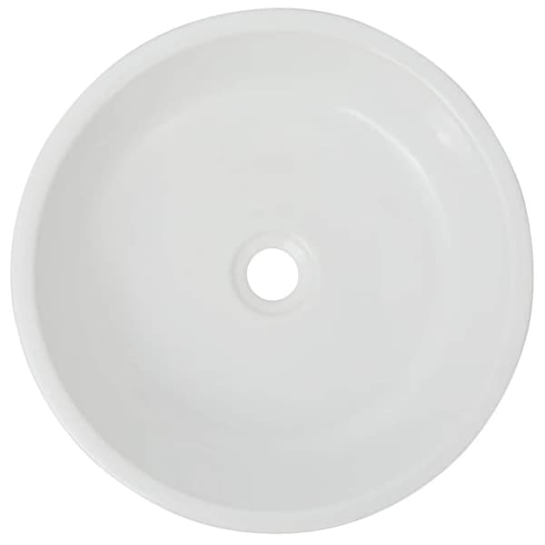 Handfat rund keramik vit 42x12 cm